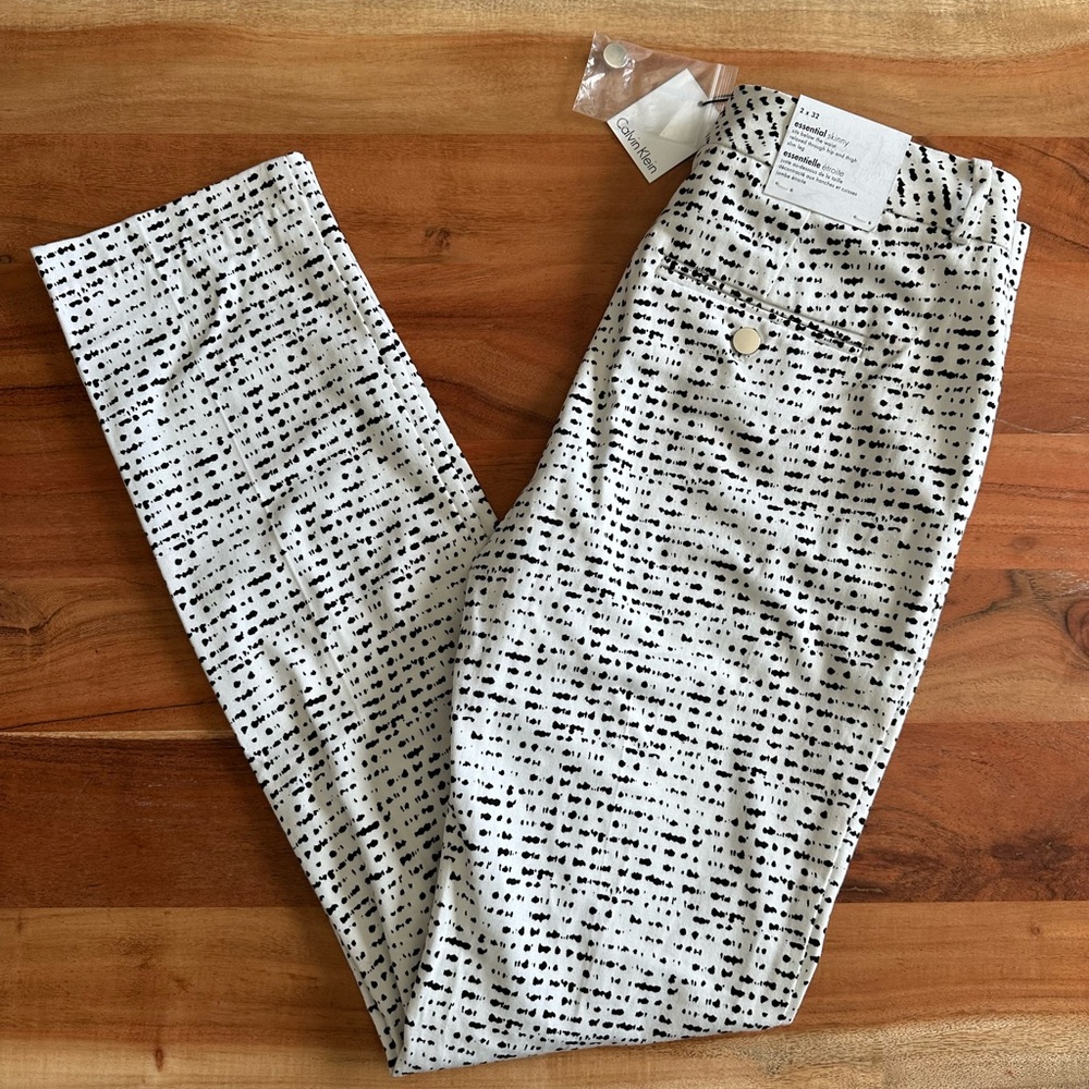 Calvin Klein Black and White Skinny Pants